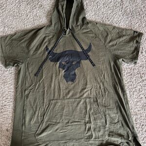 Under Armour Project Rock Olive Hoodie T-Shirt